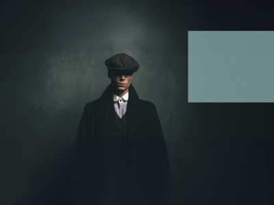 Gangster i 50er-stil med sixpence.